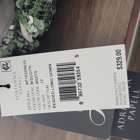 Adrianna Papell Floral Beaded Sweetheart Neck Cap Sleeves Shealth Long Gown 12 - Picture 16 of 16